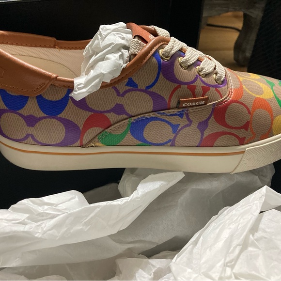 Coach Pride Sneakers with gold  Accents - Picture 1 of 6